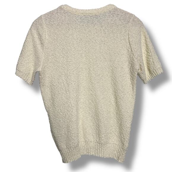 Vintage Givenchy Sport Knit Jacket Cream Short Sleeve Sweater Set Size Large - Picture 8 of 12